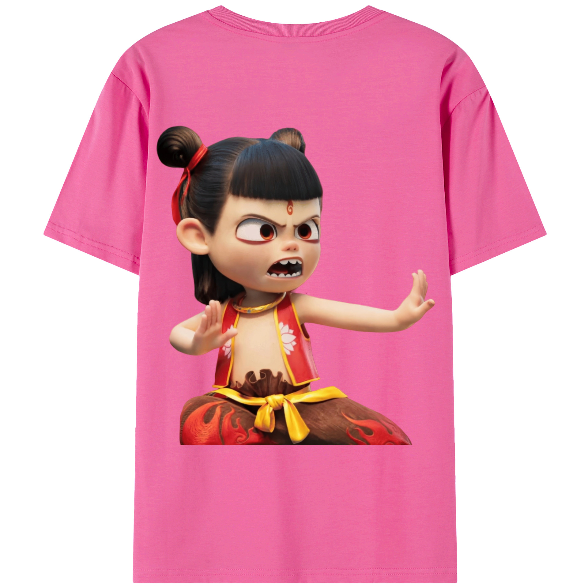 （画像用） Ne Zha 2 ナタ 魔童の大暴れ レディース半袖Tシャツ(バックプリント)